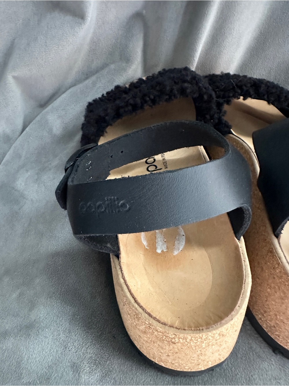 Birkenstock Papillio Glenda Teddy Shearling Cork Sandals - NWT 7.5/38 - Picture 4 of 9